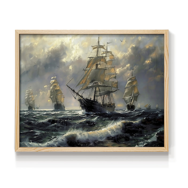 Série nautique - CCXV - Reproduction encadrée - Restickable, Naturel, H 11 po x l 14 po