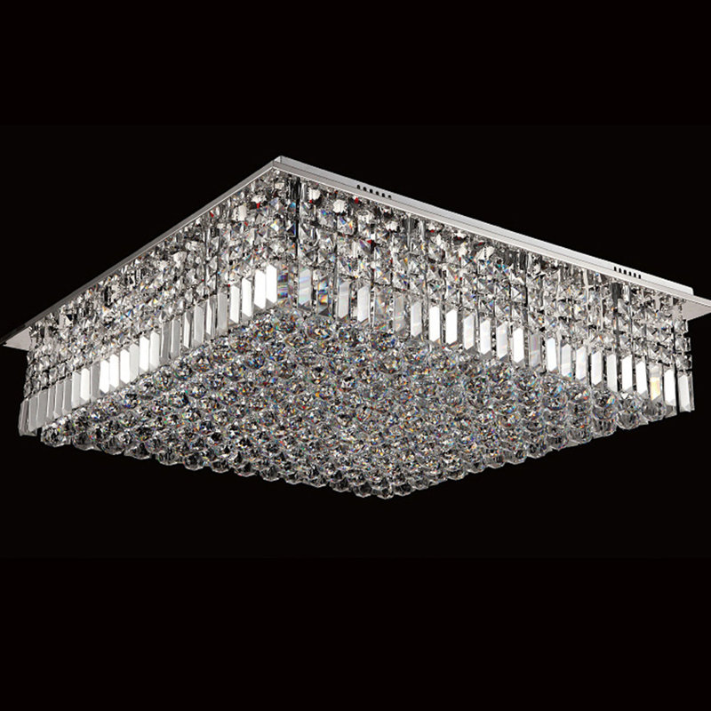 Prichard 9 Lights Modern Luxury K9 Clear Crystal Ceiling Light Square Decorative Chandelier