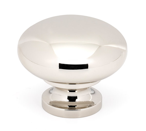 Mushroom Knob, 1.5" H x 1.75" W x 1.75" D, Polished Nickel
