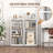 3 Tier Small Bookcase, Metal Bookcase with 2 Adjustable Shelves, White Display Storage Shelves for Home Office, Living Room-1543171967-1543171965