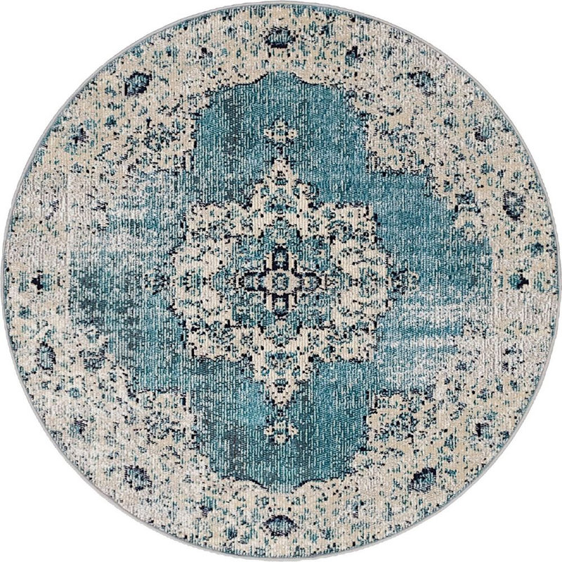 Enderson Ikat Indoor Rug, Round 4'