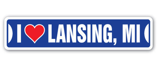 Plaque de rue Lansing Mi en plastique robuste 4 po x 18 po
