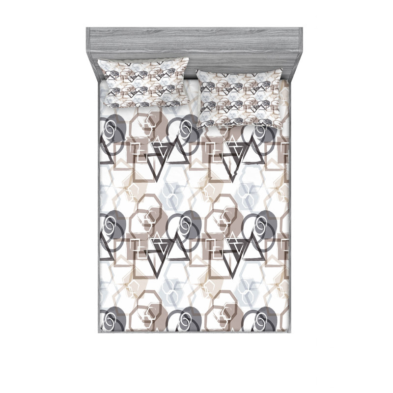 Ensemble de draps Plygons, Ensemble de draps pour lit double avec un drap-hou