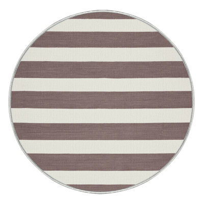 Tapis blanc à rayures horizontales lavable à la machine