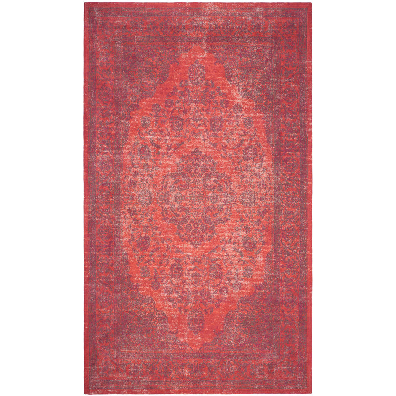 Leleifi Vintage Cotton Oriental Rug, Rectangle 4' x 6'