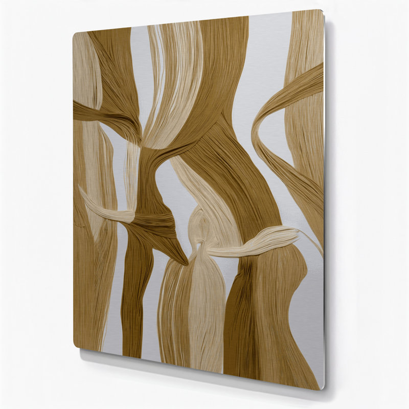 Art mural abstrait 30 figurines en métal brun, H 11 po x l 14 po