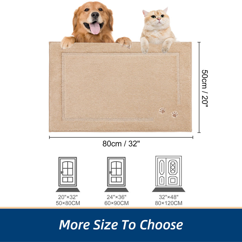 Non-Slip Indoor Doormat, Beige, 50.8cm W x 81.3cm L