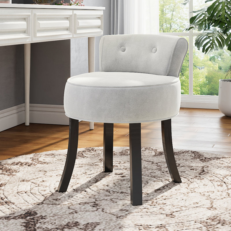 Manufactured Wood Accent Stool, Black, White