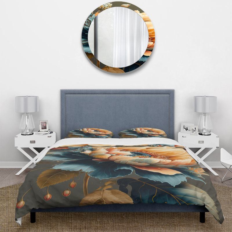 Ensemble de housse de couette Vibrant Sunflower II - Floral Sunflower - Microfibre polyester