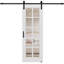 10 pièces en verre massif + bois manufacturé avec quincaillerie d'installation pour porte de grange (aucun assemblage requis)-98375846