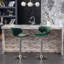Tabouret de bar réglable en velours, ensemble de 2, vert