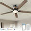 Ventilateur de plafond intelligent noir avec lumière Gaphoor-1006501974