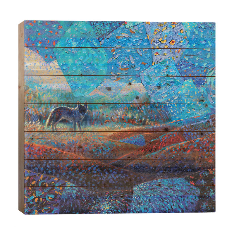 «Eukleides Pequeño Coyote On Wood» par Iris Scott