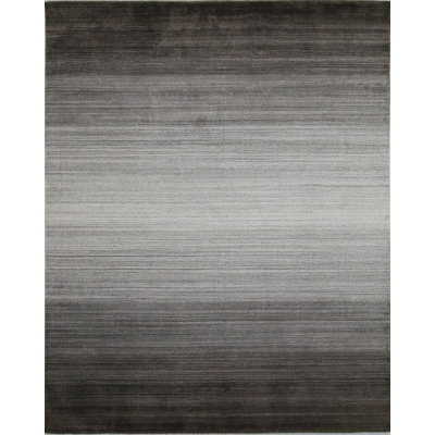 Area Rug | Wool & Bamboo Silk Handloom Rug, Brown