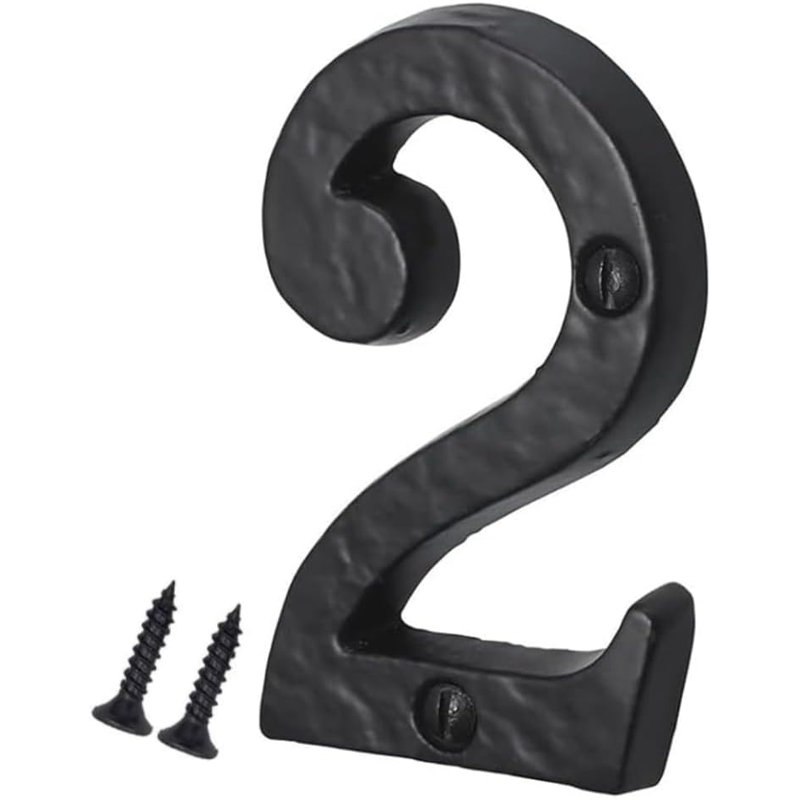 Antique Black Door Number 3inch 7.5cm H Cast Iron House Letters And Numbers, 2