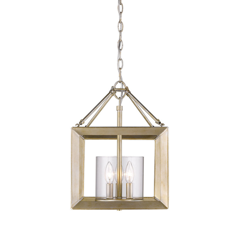 Plafonnier semi-encastré à trois lumières de 11,75 po Averee, Or blanc