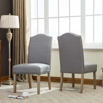 Ensemble de 2 chaises Parson rembourrées Mod Urban Style en bois massif et rembourrées, élégantes et confortables pour la salle à manger et la cuisine