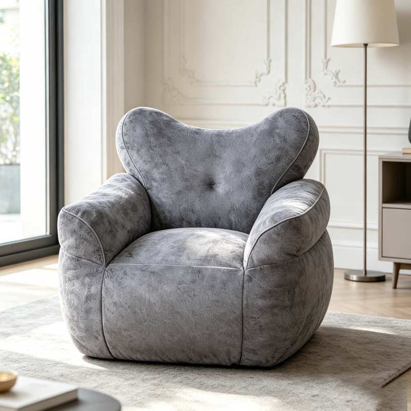 Fauteuil à billes, fauteuil à billes en fausse fourrure, Gray