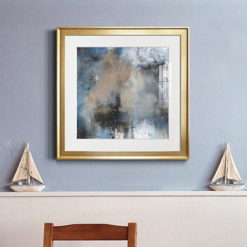 18_Shifting Motion II - reproduction encadrée de qualité supérieure - prête à être accrochée, Cadre doré