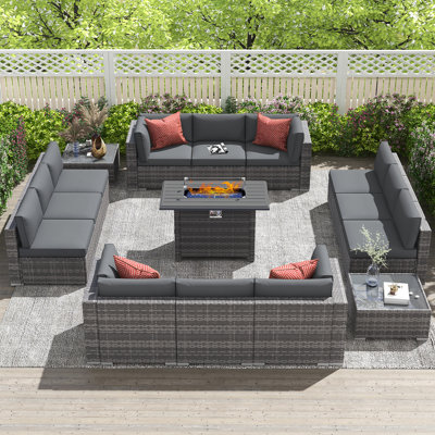 12 - Person Outdoor Seating Group With Cushions