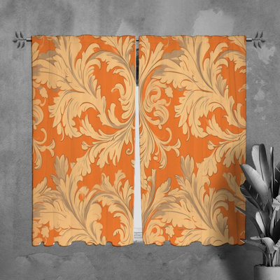 Rideaux de fenêtre Tarka Acanthus rideaux orange méditerranéen
