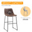 Tabouret de bar Sanjana, tabouret de bar à hauteur de comptoir avec siège rembourré pour îlot de cuisine, coin repas et bar personnel-68528155