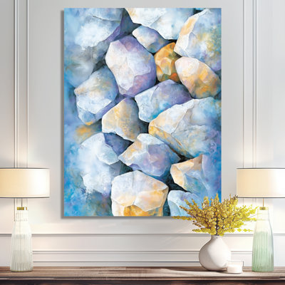 Grey Spiritual Essence In Stone III - Rocks Wall Art Print