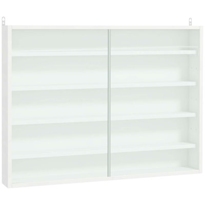 5-Tier Glass Display Cabinet with 2 Doors, Modern Minimalist Design for Versatile Storage and Stunning Display in Any Room