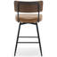 Swivel Upholstered Counter Stool with Metal Frame-407681868