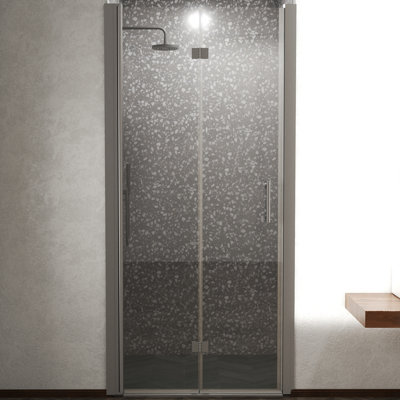 32" x 72"Bi-Fold Shower Door with 6mm Tempered Glass, Reversible Installation, Adjustable Framed Design for Small Bathrooms