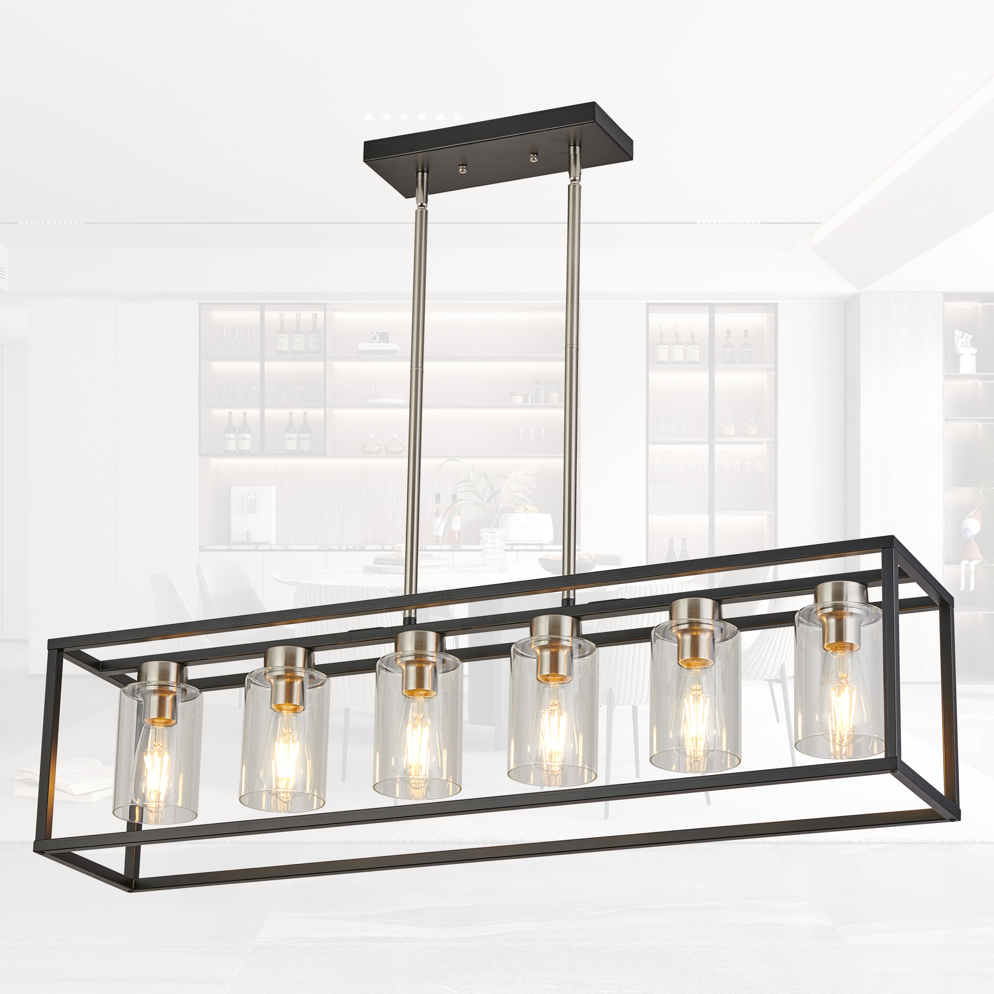 17 Stories Bigvai 6 - Light Kitchen Island Pendant & Reviews | Wayfair