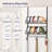 Over Door Hat Organizer 3-Tier Wall Mounted Rack with 2 Adjustable Metal Baskets & 3 Hooks