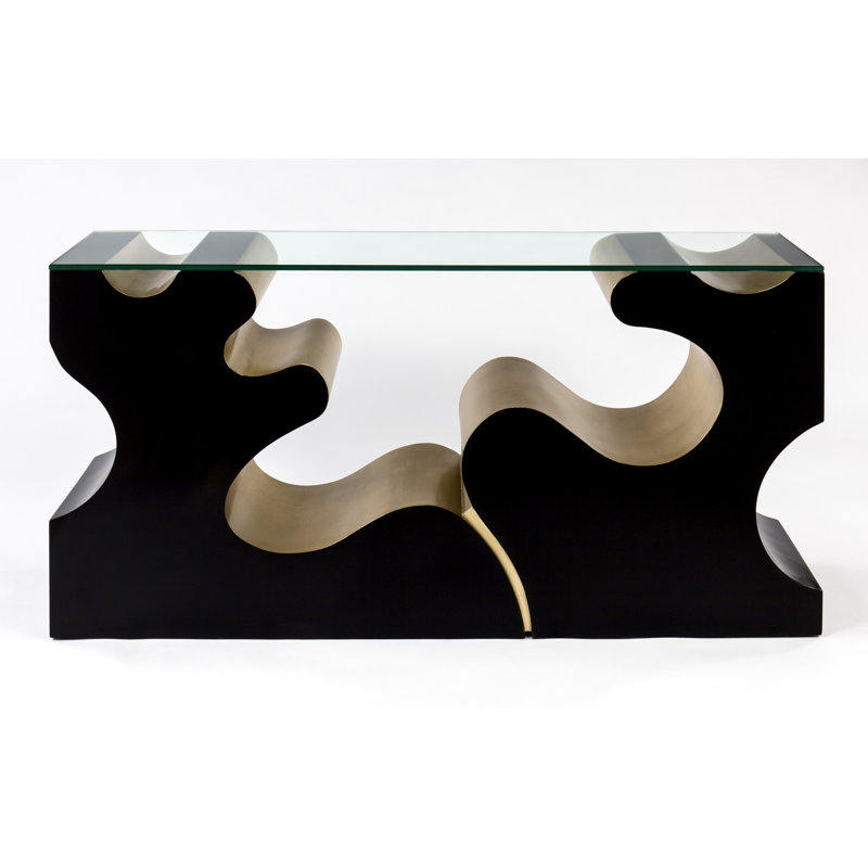 61'' Glass Top Console Table