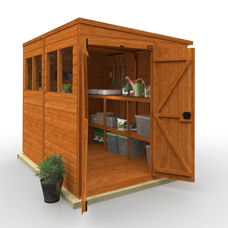 TigerFlex® Modular Buildings 8 ft. W x 6 ft. D Solid Wood Tool Shed