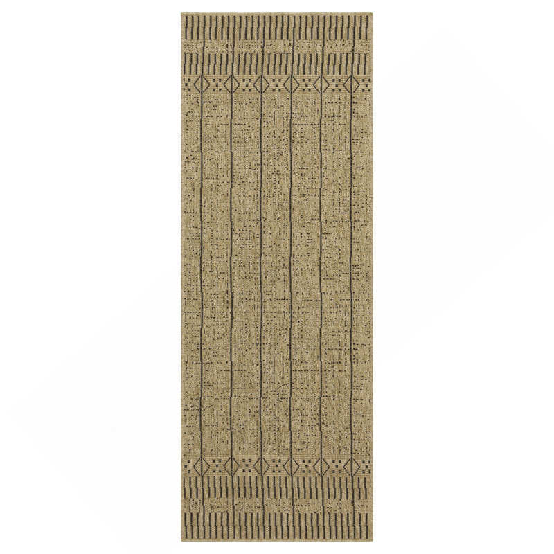 Black Indoor/Outdoor Area Rug, Runner 2'7" x 7'3"