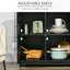 Buffet avec comptoir en bois massif, armoire de rangement de cuisine moderne, armoire à café avec 3 tiroirs, portes et tablette réglable-913391010