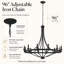 Lustre à roulettes en acier à 12 lumières de style bougie Mattheo-2128397160