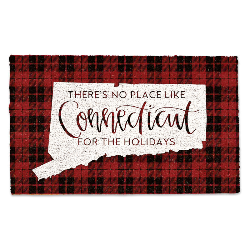 Tapis de porte d'extérieur 30 po x 18 po Connecticut for the Holiday Dwyla