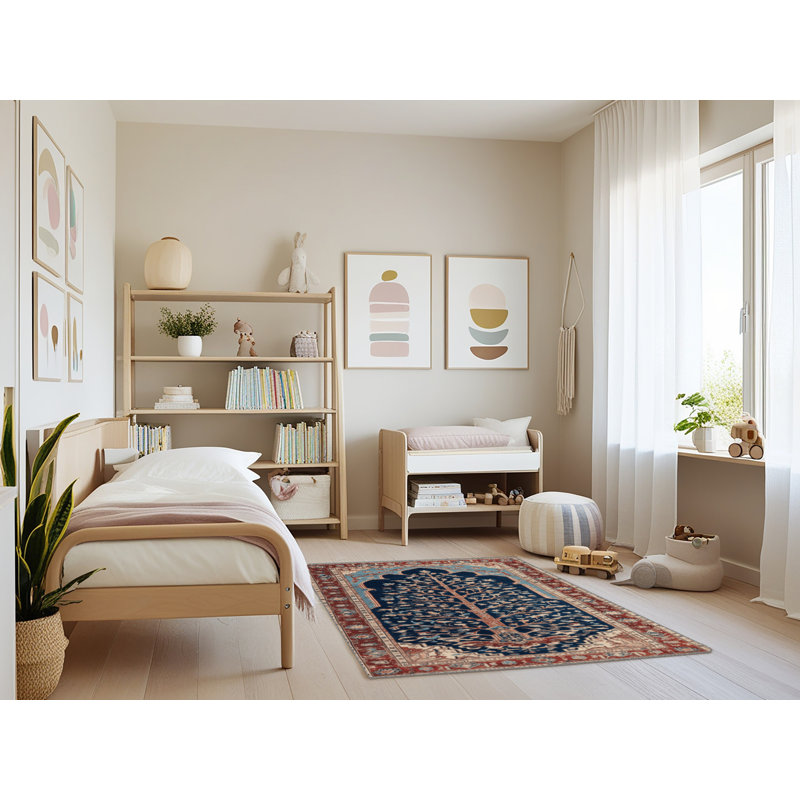 Tapis persan gris lavable à la machine, Rectangulaire 3 pi x 5 pi