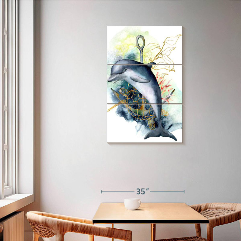 Brampt Dolphin Underwater, 57" H x 36" W