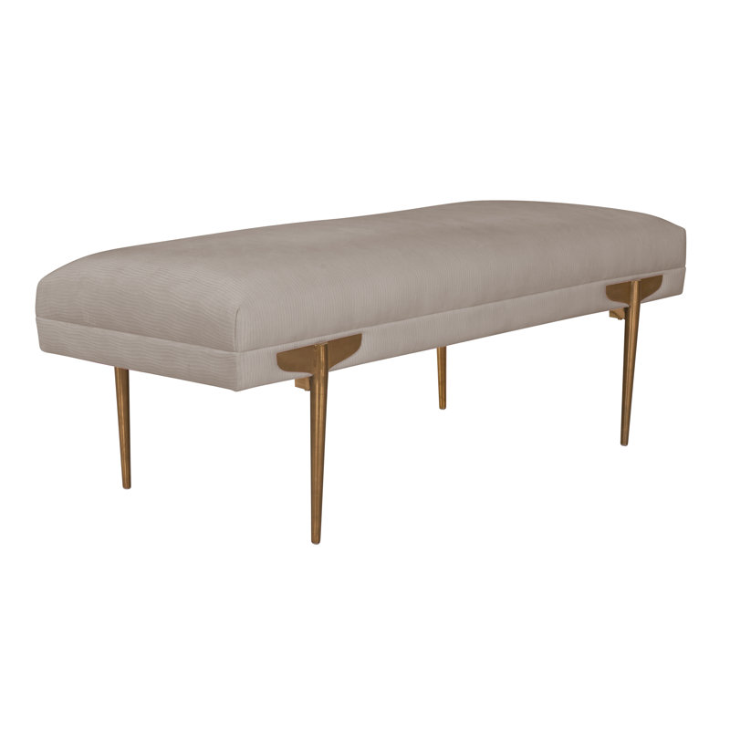 Banc en velours Amplitude, Velours blanc