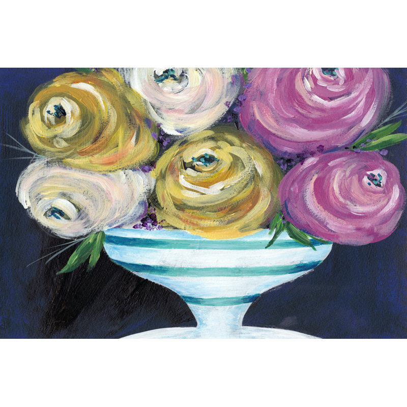 Cotton Candy Floral III 1 Piece Wrapped Canvas Wall Art, 61cm H x 91cm W x 3.8cm D