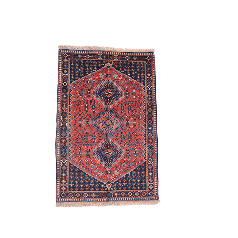 Tapis de zone en laine 3 pi 2 po x 4 pi 10 po one-of-kind-noué la main