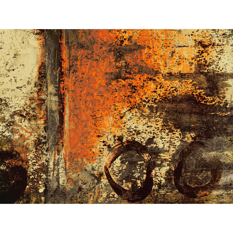 «Textured Warm Abstract», peinture sur toile tendue, H 24 po x l 32 po