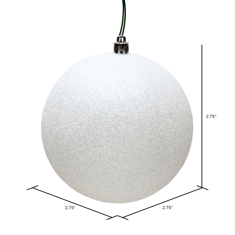 Ornement boule des Fêtes, Blanc, H 2,75 po x l 2,75 po x P 2,75 po