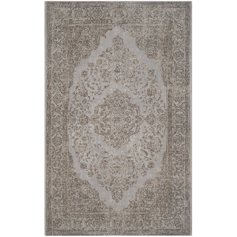 Tapis oriental classique en coton rétro classique, Rectangle 2 pi 4 po x 4 pi 8 po