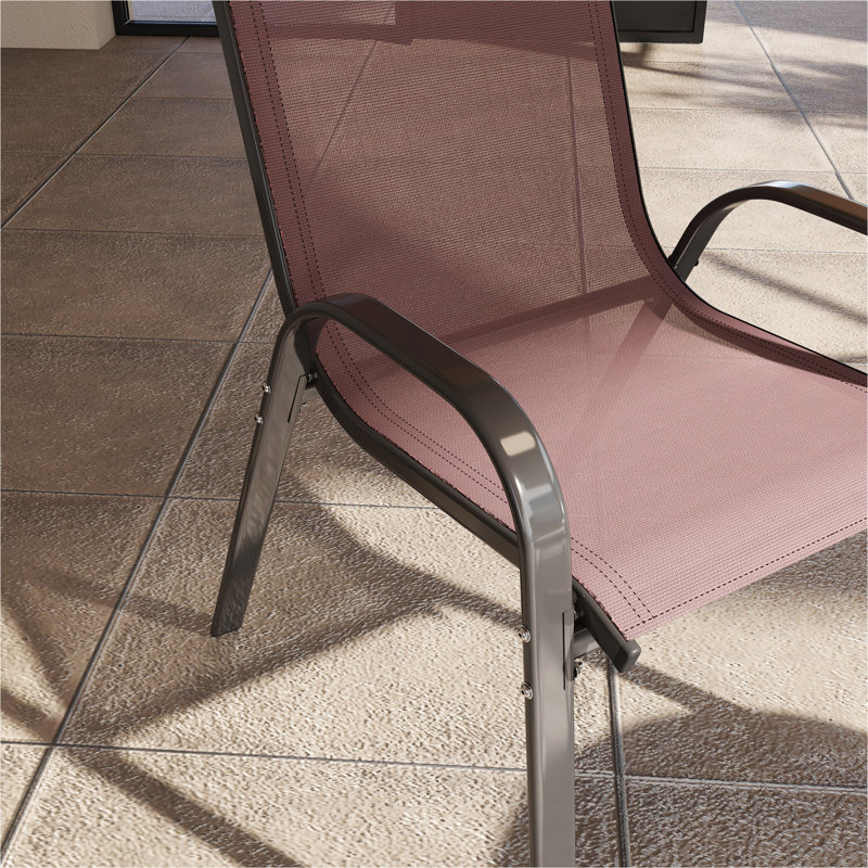 Outdoor Mesh Chairs Set Of 4,Stackable Chairs
