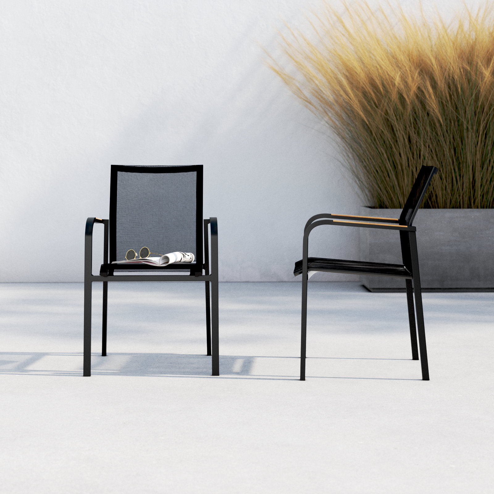 Arteta Stackable Aluminum Patio Armchair