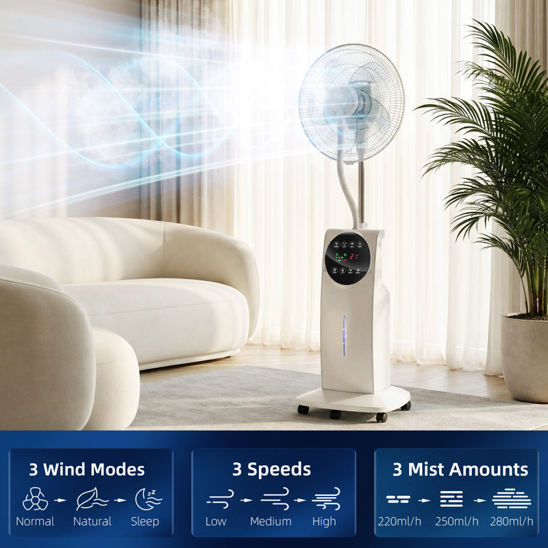 Pedestal Fan with Water Mist Spray