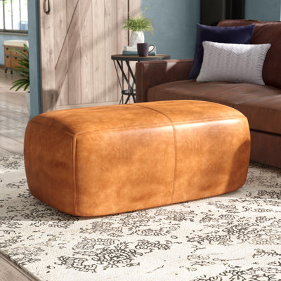 Denver Full-Grain Genuine Italian Leather Ottoman